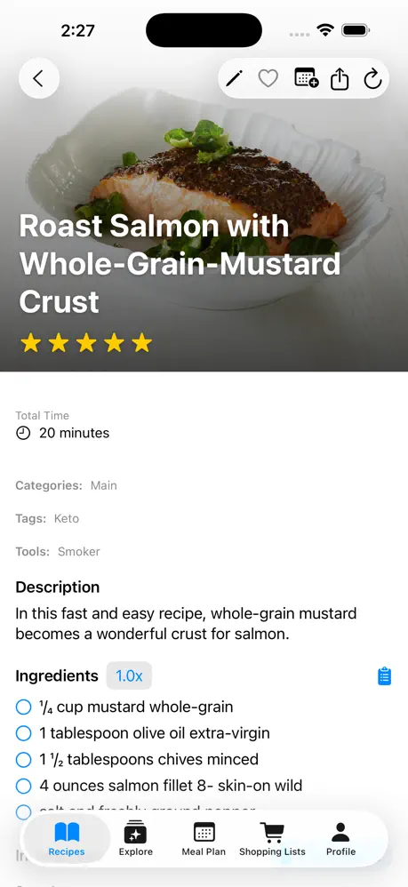 Crumb recipe detail on iPhone