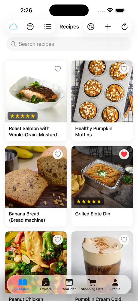 Crumb recipe library on iPhone
